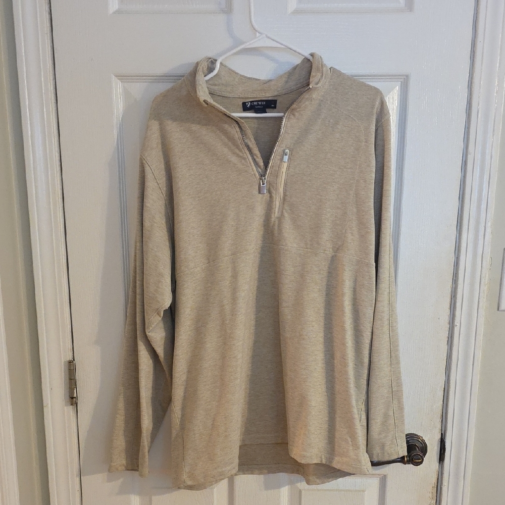 Men's Tan Zip-Up Sweater
